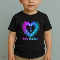 You Matter Suicide Prevention Awareness Teal Purple Heart Toddler T-Shirt thumb 2