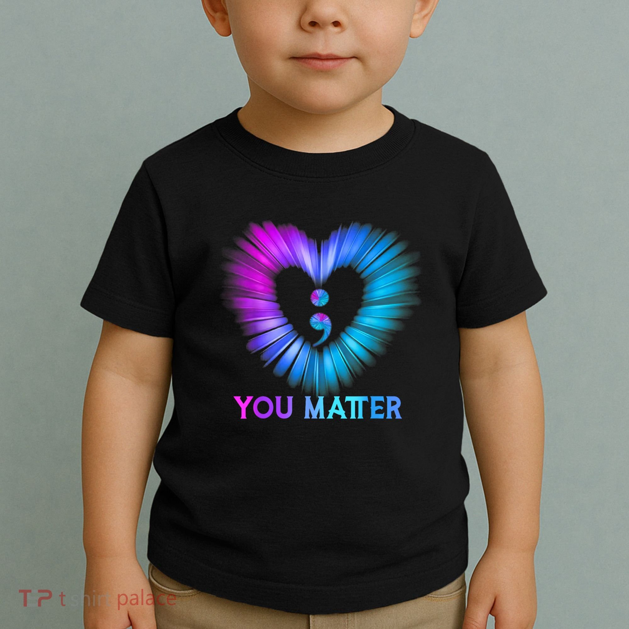 You Matter Suicide Prevention Awareness Teal Purple Heart Toddler T-Shirt