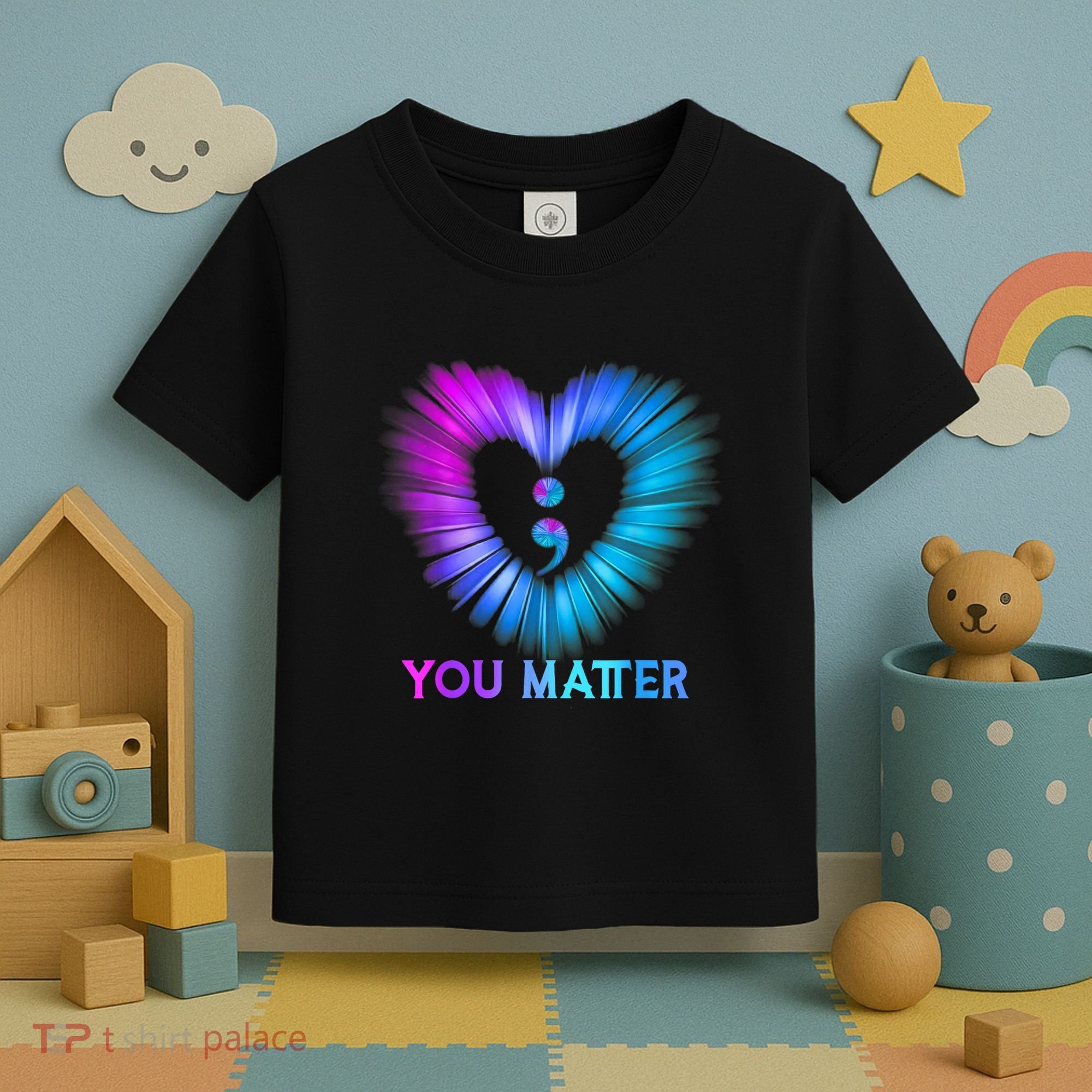 You Matter Suicide Prevention Awareness Teal Purple Heart Toddler T-Shirt