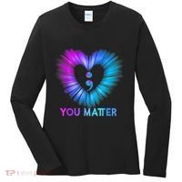 You Matter Suicide Prevention Awareness Teal Purple Heart Women's Long Sleeve Shirt thumb 0