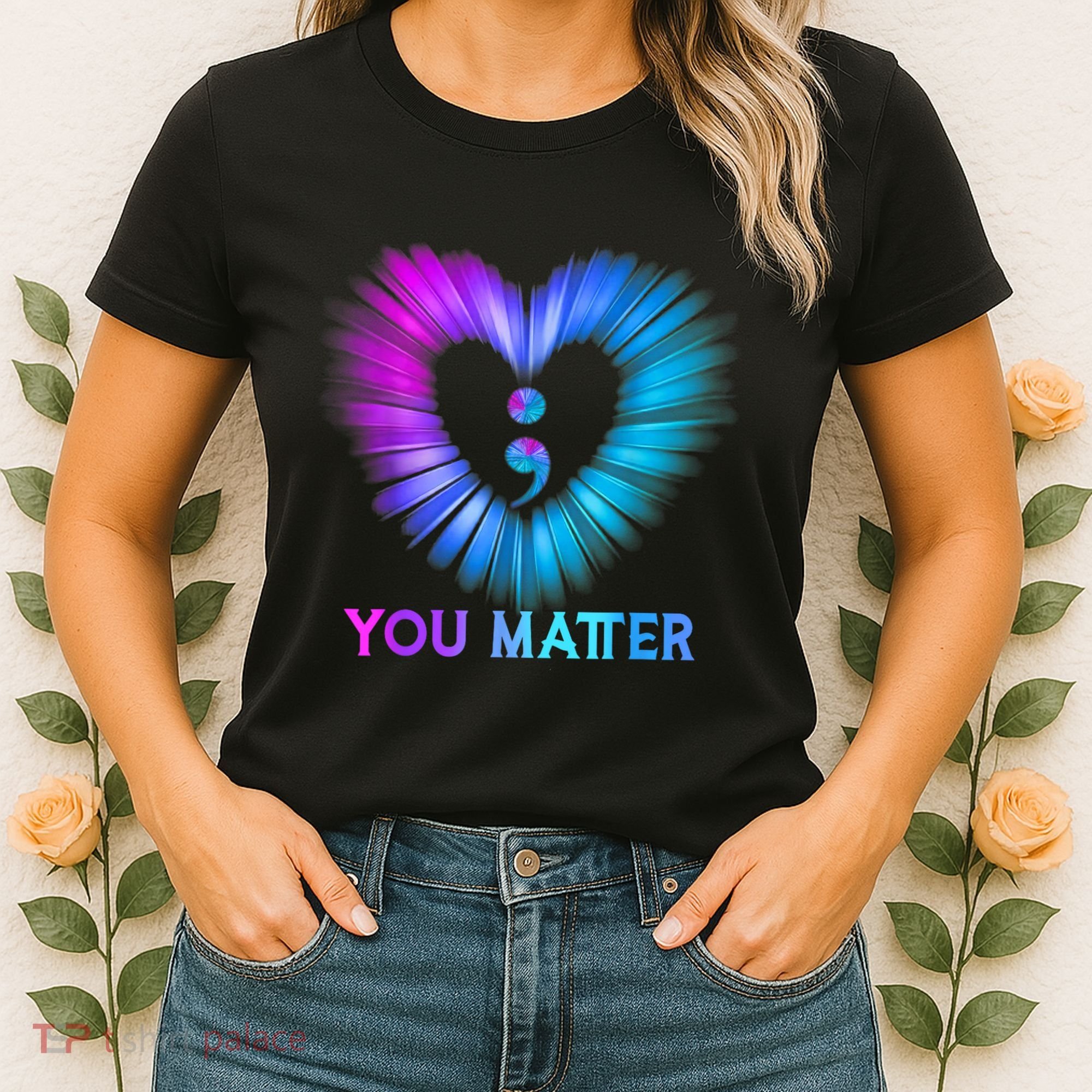 You Matter Suicide Prevention Awareness Teal Purple Heart Women's T-Shirt