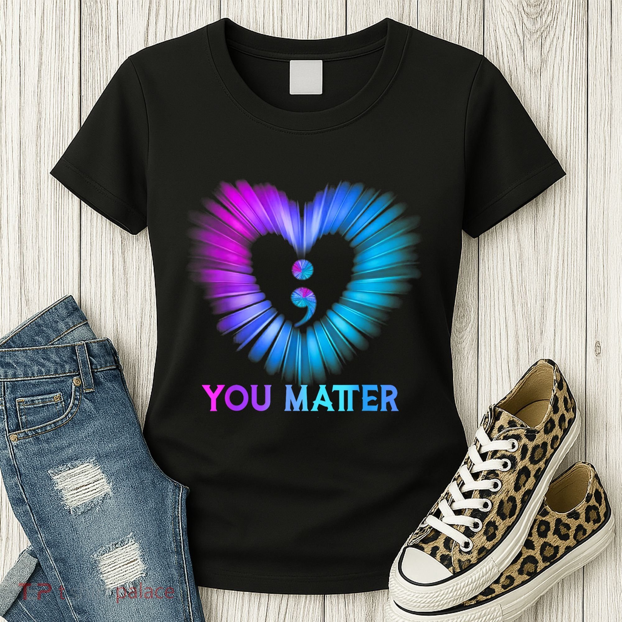You Matter Suicide Prevention Awareness Teal Purple Heart Women's T-Shirt