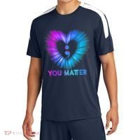 You Matter Suicide Prevention Awareness Teal Purple Heart Sport-Tek Competitor United Soccer Jersey thumb 0