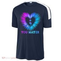 You Matter Suicide Prevention Awareness Teal Purple Heart Sport-Tek Competitor United Soccer Jersey thumb 2