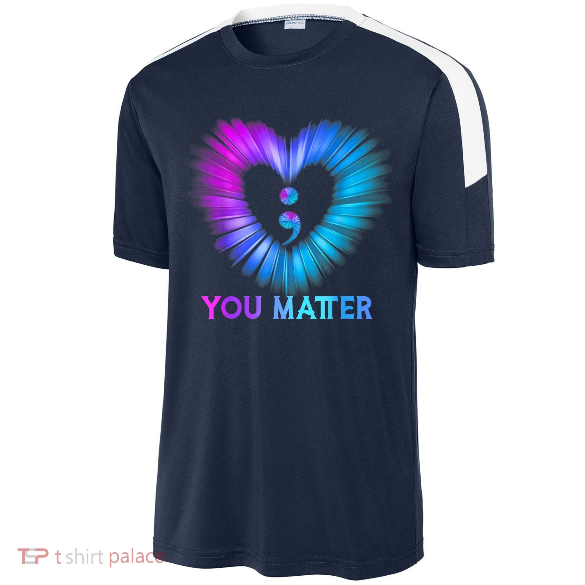 You Matter Suicide Prevention Awareness Teal Purple Heart Sport-Tek Competitor United Soccer Jersey
