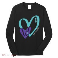 You Matter Suicide Prevention Awareness Teal Purple Heart Long Sleeve Shirt thumb 0