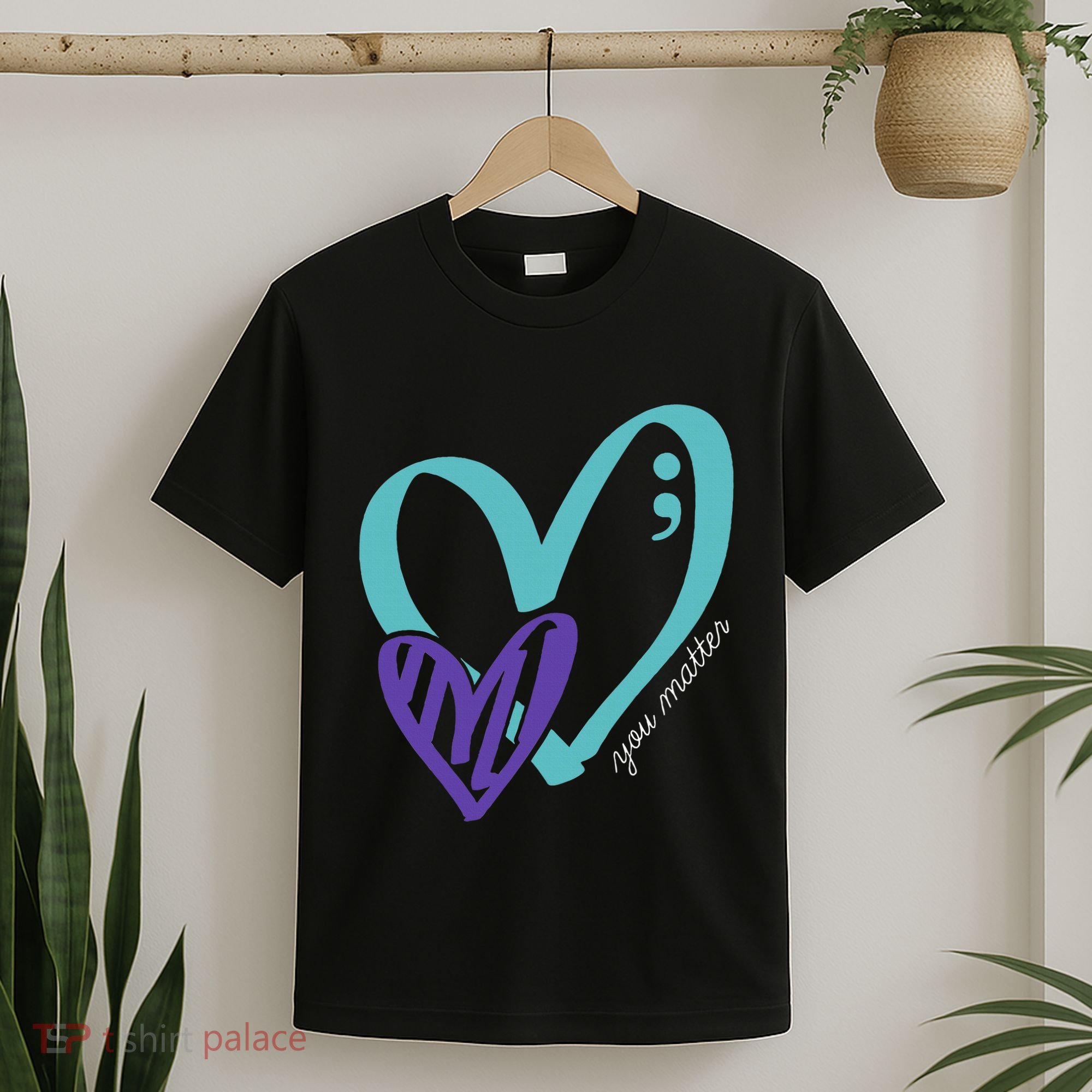 You Matter Suicide Prevention Awareness Teal Purple Heart T-Shirt