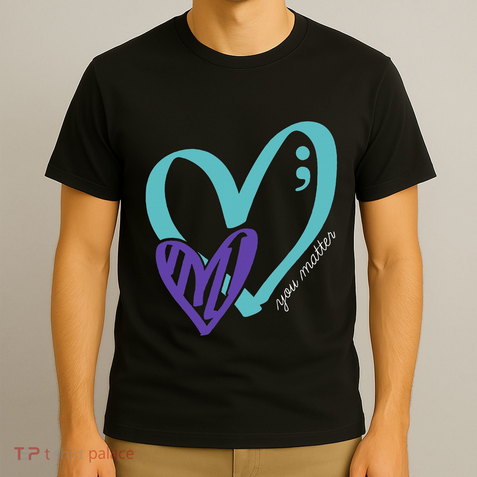 You Matter Suicide Prevention Awareness Teal Purple Heart T-Shirt