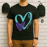 You Matter Suicide Prevention Awareness Teal Purple Heart T-Shirt thumb 6