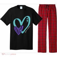 You Matter Suicide Prevention Awareness Teal Purple Heart Pajama Set thumb 0