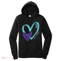 You Matter Suicide Prevention Awareness Teal Purple Heart Women's Hoodie thumb 0