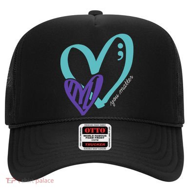 You Matter Suicide Prevention Awareness Teal Purple Heart Hat