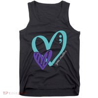 You Matter Suicide Prevention Awareness Teal Purple Heart Tank Top thumb 0