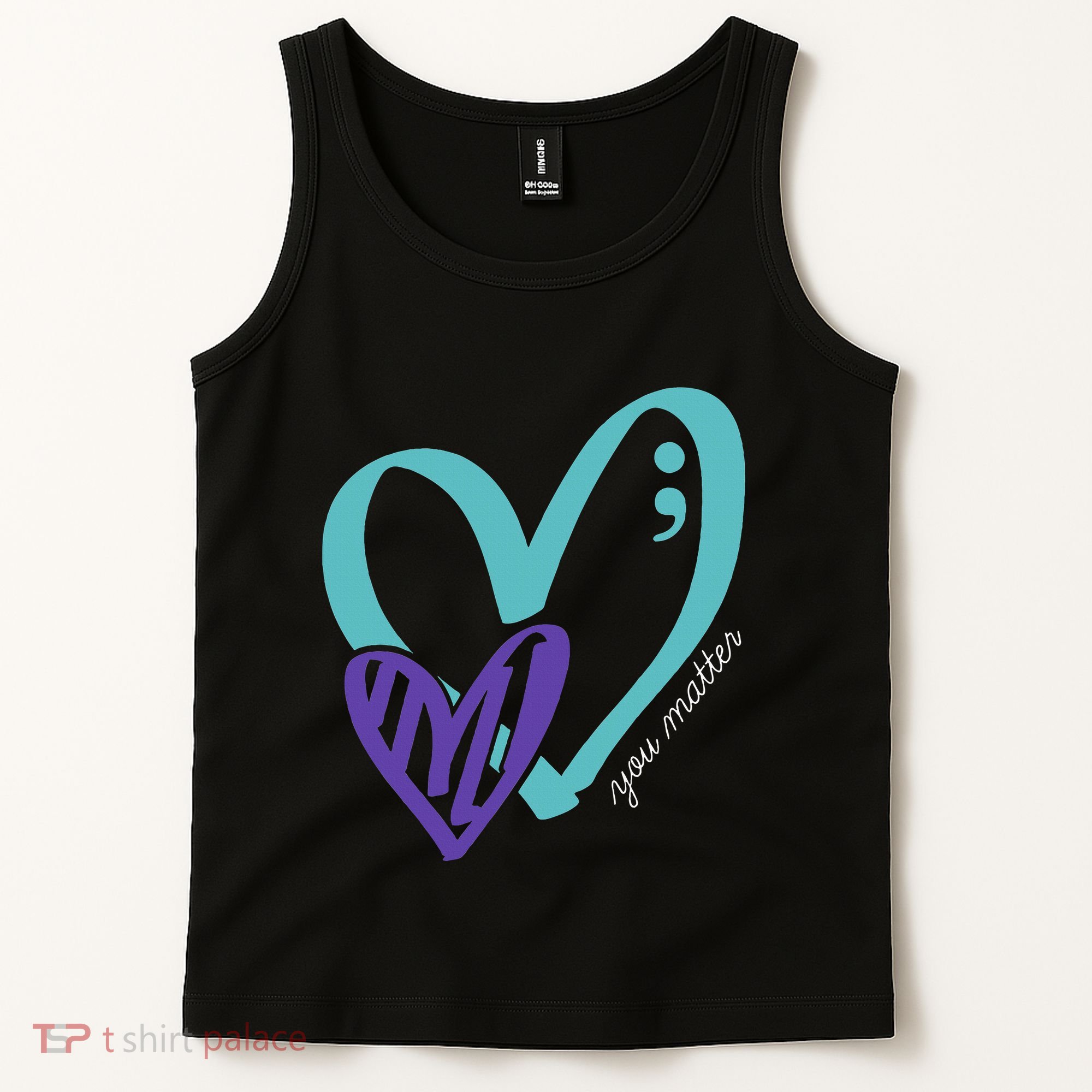 You Matter Suicide Prevention Awareness Teal Purple Heart Tank Top