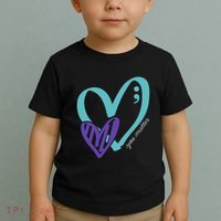 You Matter Suicide Prevention Awareness Teal Purple Heart Toddler T-Shirt thumb 2