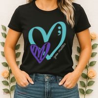 You Matter Suicide Prevention Awareness Teal Purple Heart Women's T-Shirt thumb 2