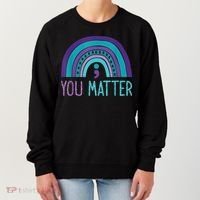 You Matter Semicolon Suicide Prevention Purple Teal Rainbow Women's Sweatshirt thumb 0