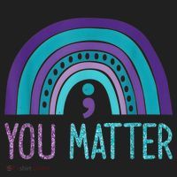 You Matter Semicolon Suicide Prevention Purple Teal Rainbow Women's Sweatshirt thumb 2