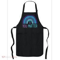 You Matter Semicolon Suicide Prevention Purple Teal Rainbow Apron thumb 0