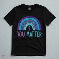 You Matter Semicolon Suicide Prevention Purple Teal Rainbow T-Shirt thumb 5