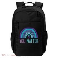 You Matter Semicolon Suicide Prevention Purple Teal Rainbow Backpack thumb 0