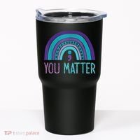 You Matter Semicolon Suicide Prevention Purple Teal Rainbow Tumbler thumb 0