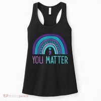 You Matter Semicolon Suicide Prevention Purple Teal Rainbow Women's Tank Top thumb 0
