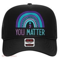 You Matter Semicolon Suicide Prevention Purple Teal Rainbow Hat thumb 0