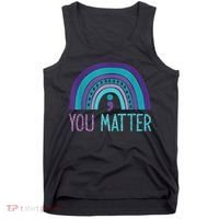 You Matter Semicolon Suicide Prevention Purple Teal Rainbow Tank Top thumb 0