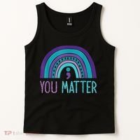 You Matter Semicolon Suicide Prevention Purple Teal Rainbow Tank Top thumb 2