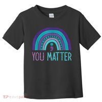 You Matter Semicolon Suicide Prevention Purple Teal Rainbow Toddler T-Shirt thumb 0