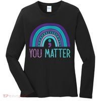 You Matter Semicolon Suicide Prevention Purple Teal Rainbow Women's Long Sleeve Shirt thumb 0