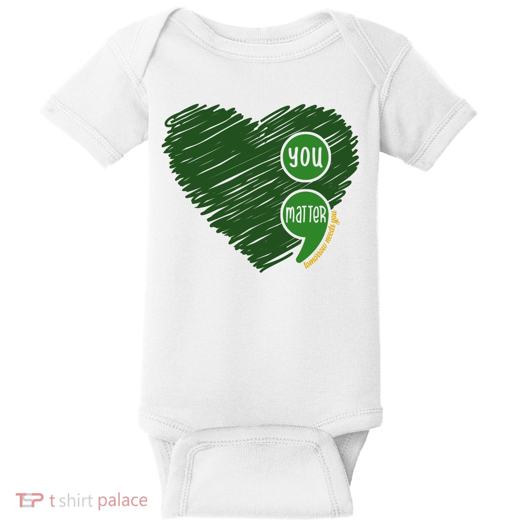 You Matter Tomorrow Needs You Mental Health Awareness Heart Baby Bodysuit