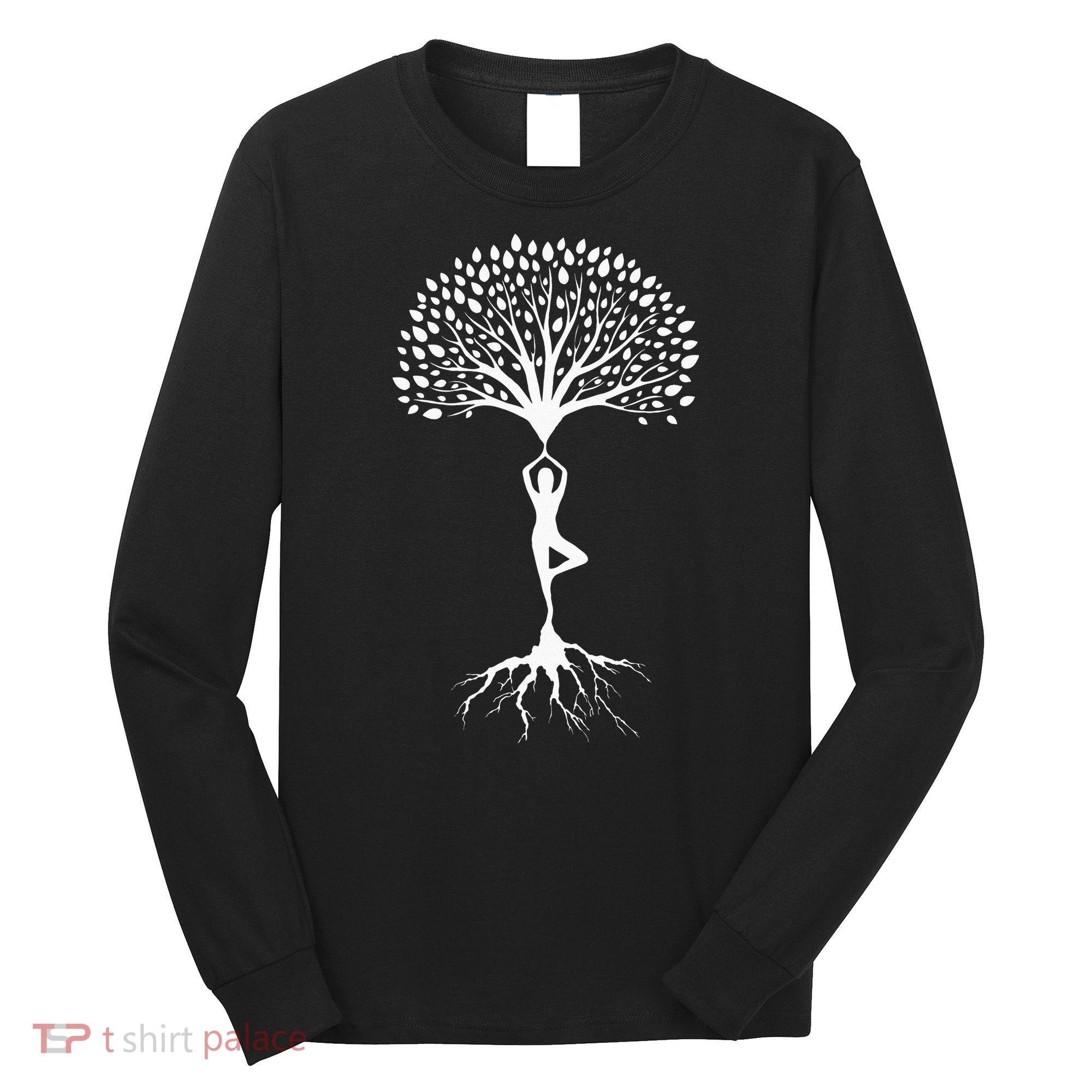 Yoga Meditation Tree Spiritual Namaste Buddhist Meditate Long Sleeve Shirt