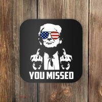 You Missed Trump Middle Finger Usa Funny Coaster thumb 0