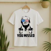 You Missed Trump Middle Finger Usa Funny T-Shirt thumb 2