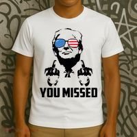 You Missed Trump Middle Finger Usa Funny T-Shirt thumb 3