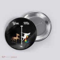 You Me Unicorn Pole Dancing Unicorn Button thumb 0