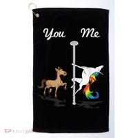 You Me Unicorn Pole Dancing Unicorn Golf Towel thumb 0