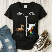You Me Unicorn Pole Dancing Unicorn Women's T-Shirt thumb 3