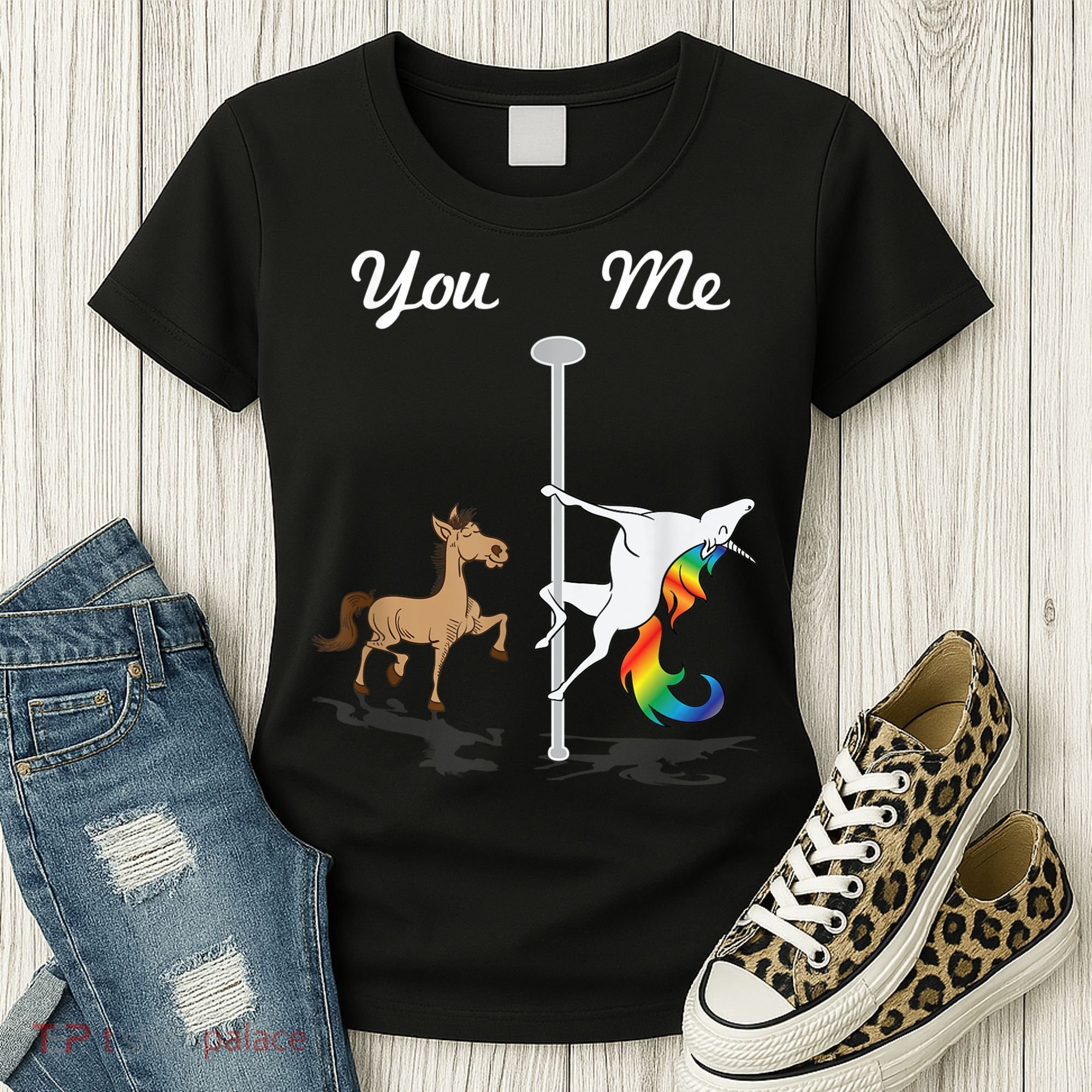 You Me Unicorn Pole Dancing Unicorn Women's T-Shirt