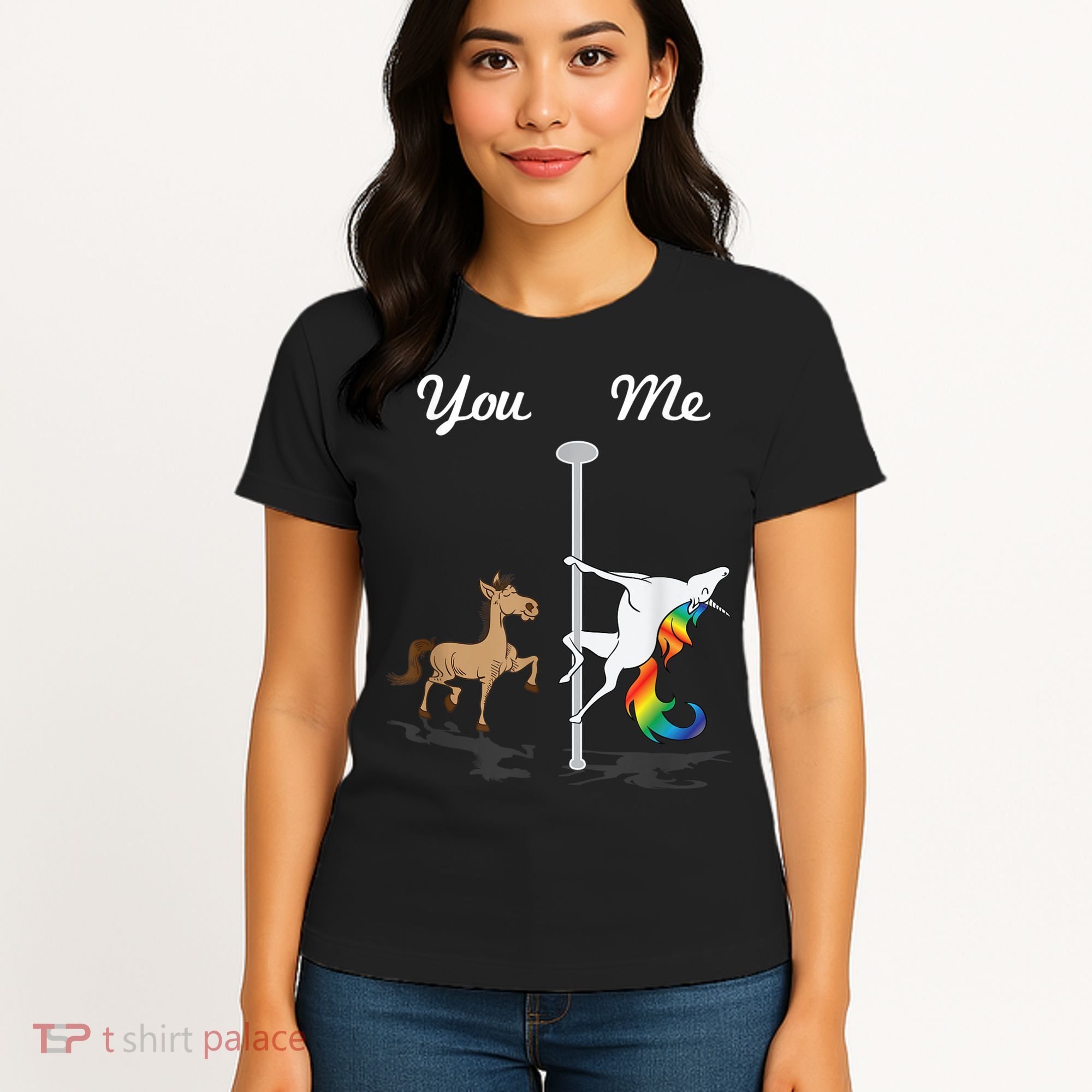 You Me Unicorn Pole Dancing Unicorn Women's T-Shirt