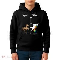 You Me Unicorn Pole Dancing Unicorn Kids Hoodie thumb 4