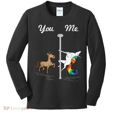 You Me Unicorn Pole Dancing Unicorn Kids Long Sleeve Shirt