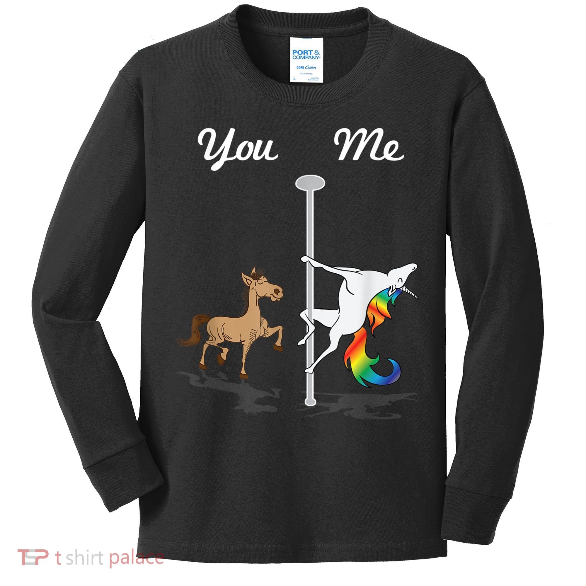 You Me Unicorn Pole Dancing Unicorn Kids Long Sleeve Shirt
