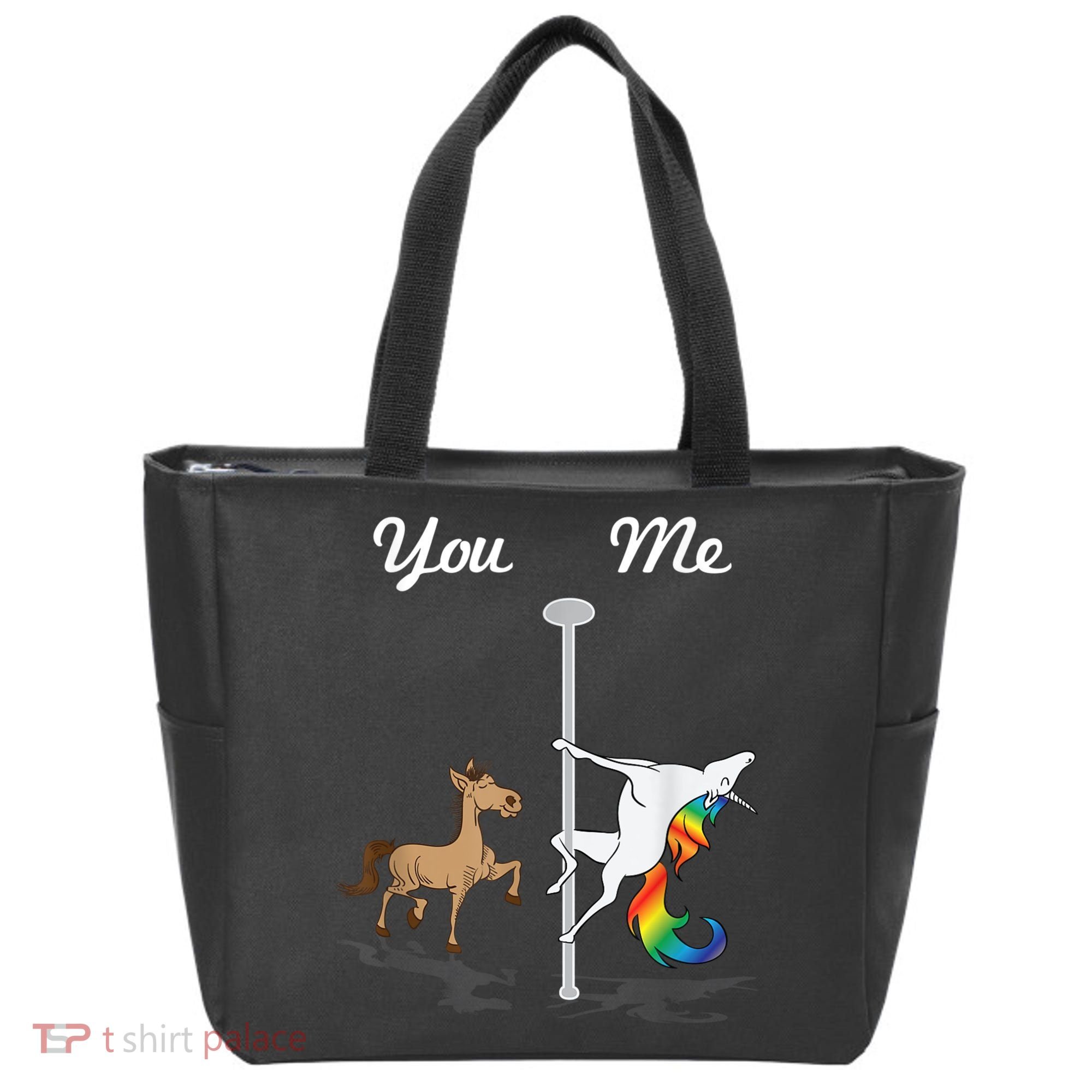 You Me Unicorn Pole Dancing Unicorn Tote Bag