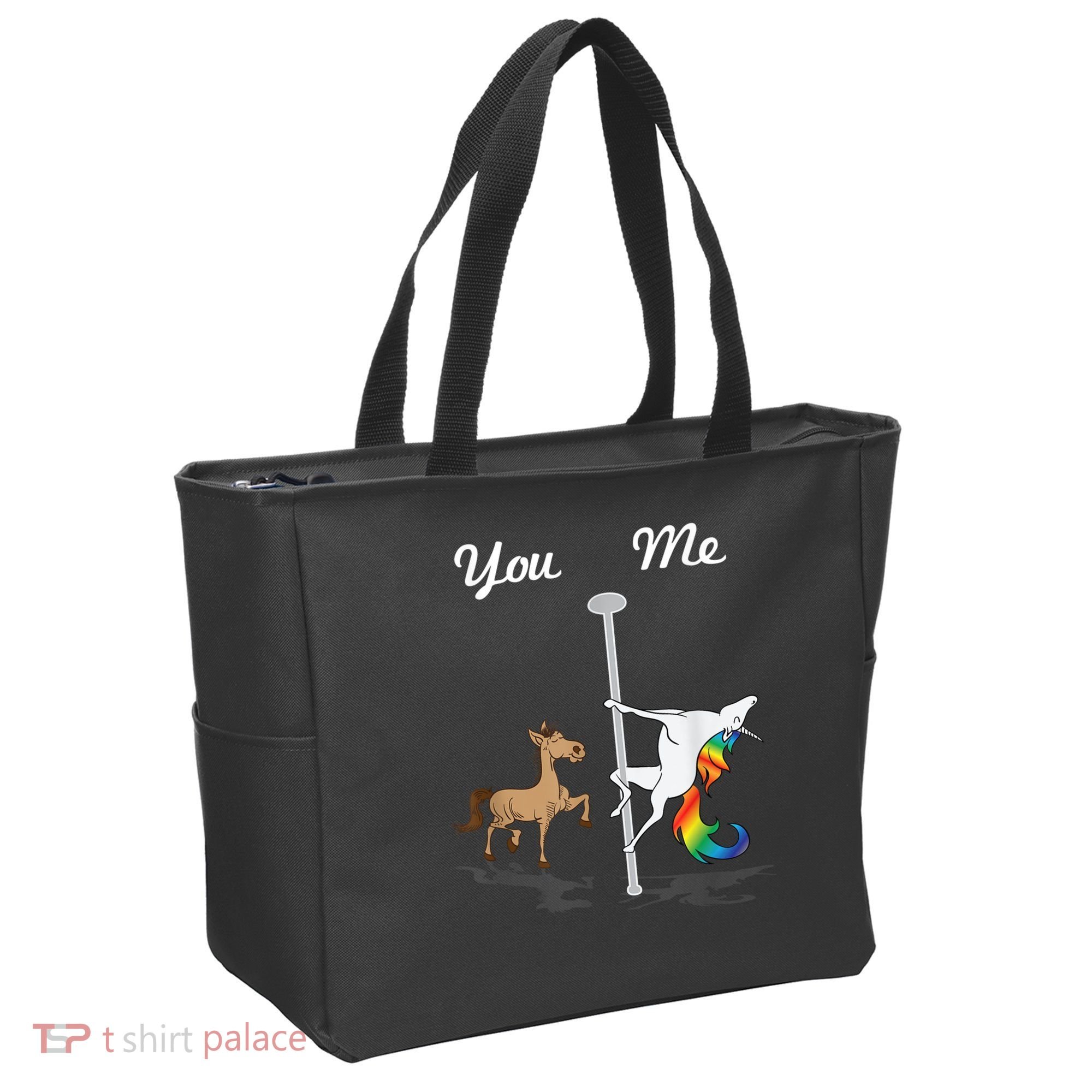 You Me Unicorn Pole Dancing Unicorn Tote Bag