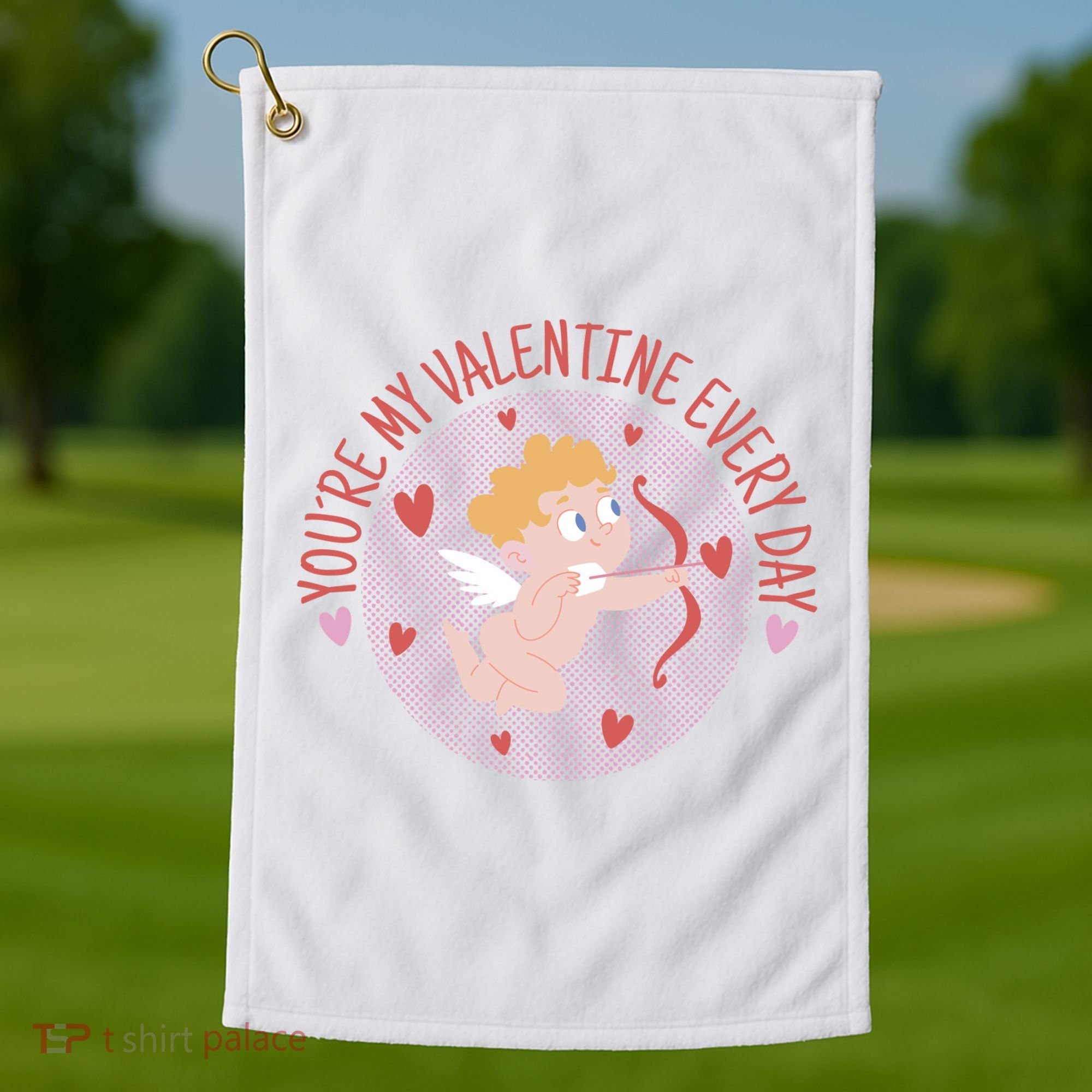 You're My Valentine Everyday Cupid Golf Towel