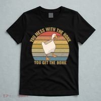 You Mess With The Honk You Get The Bonk Funny Retro Vintage Goose T-Shirt thumb 5