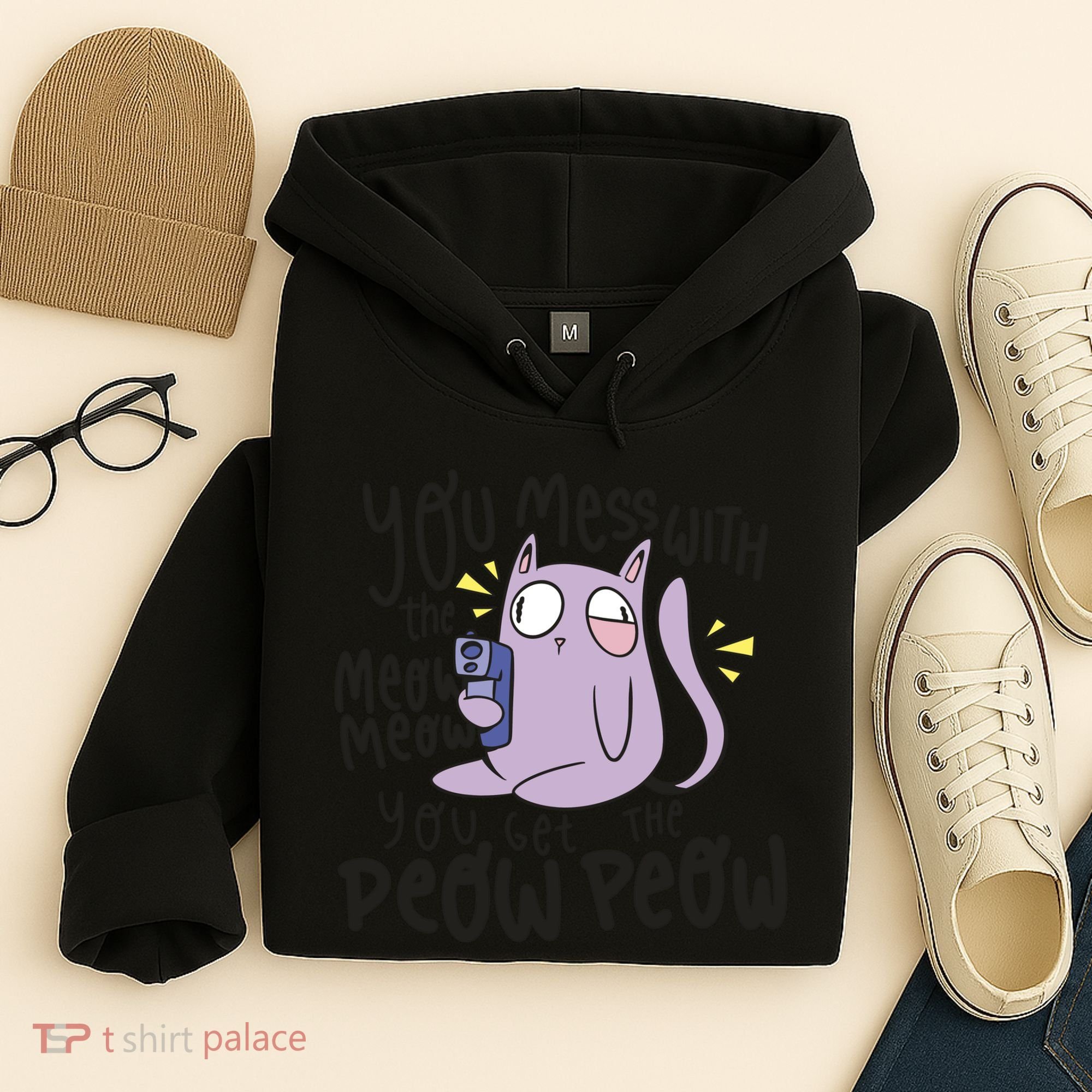 You Mess With The Meow Funny Cat Hoodie
